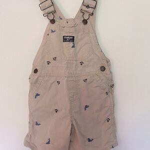 OshKosh B'gosh Tan Boys 100% Cotton Overalls Shorts